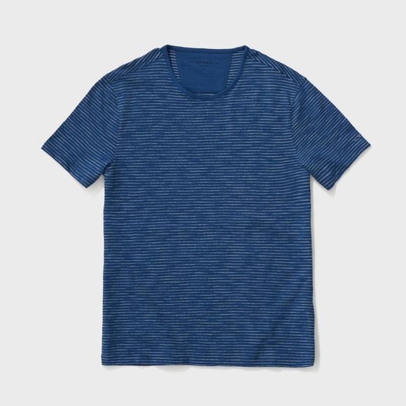 John Varvatos Summer Stripe Crew T-Shirt Blue - Picture 4 of 7